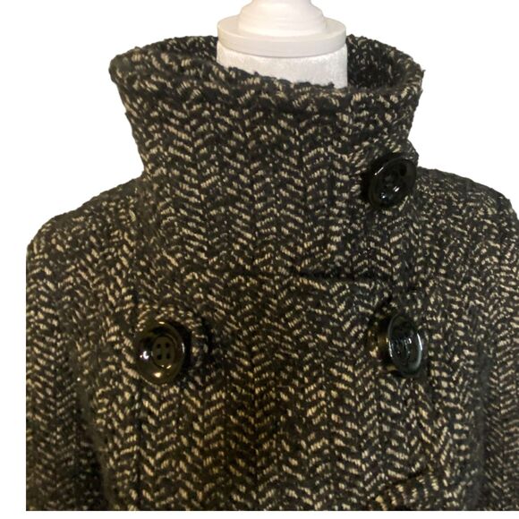Zara Rare Women Winter Jacket Coat Double Breast Vintage y2k Black Beige Small - Picture 9 of 16